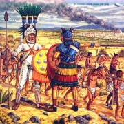 Adam Hook showing elite warriors of the aztec army