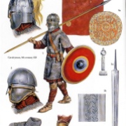 christa hook showing a roman army warrior of the 4th century AD
