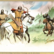 Avar clash with Carolingian Frank early 9th century.