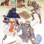 spanish cavalryman from aragon african cavalryman and archer from the Mali Empire serving as border guards for the Almohad dynasty 13th century AD