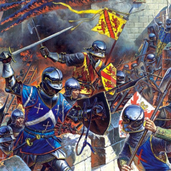 French knights assaulting a Burgundian castle