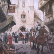Edward IV enters London through Bishopsgate to reclaim the throne on the 11th April 1471.